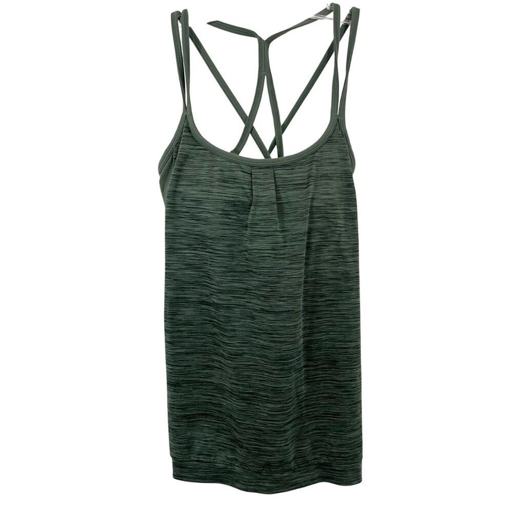 Athleta Energize Green Space Dye Strappy Sports Bra Tank Top -‎ Size XS